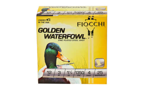 Ammunition Fiocchi Ammunition Golden Waterfowl 12Gauge FIOCCHI 12GA #4 GOLDEN 25/250 • Model: Golden Waterfowl